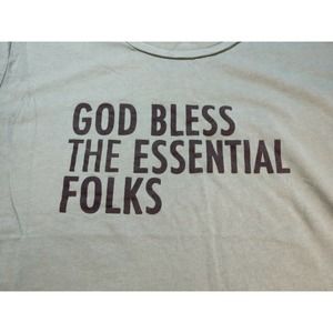 DAISY RAE God Bless The Essential Folks T-shirt Camo Green Sz XL Ladies